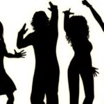 Graphical image of people having a party